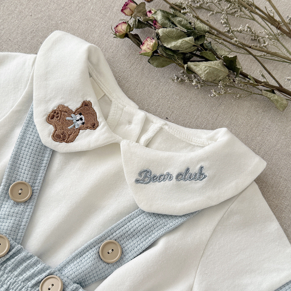 Little Bear Collar Strap Hat Clothes for Going Out Climbing Clothes