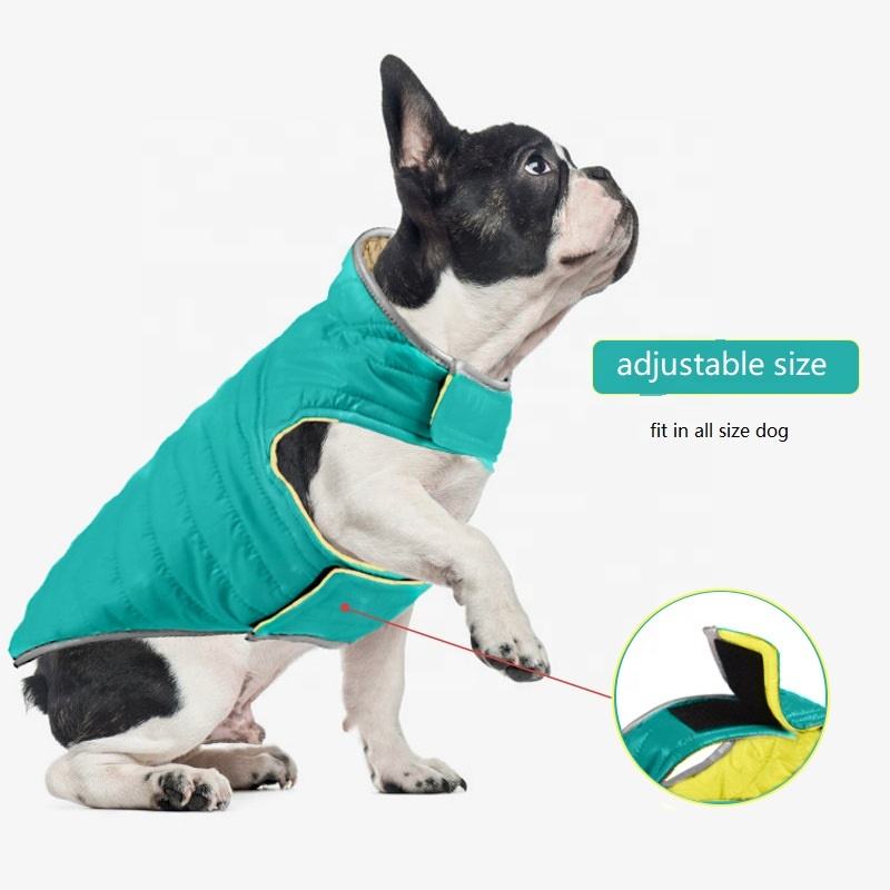 Pet Clothes Dog Clothes Thin Full Nylon Double-Sided Wear Cotton Clothes Impact Color Reflective Small And Medium-Sized Dog Clothes