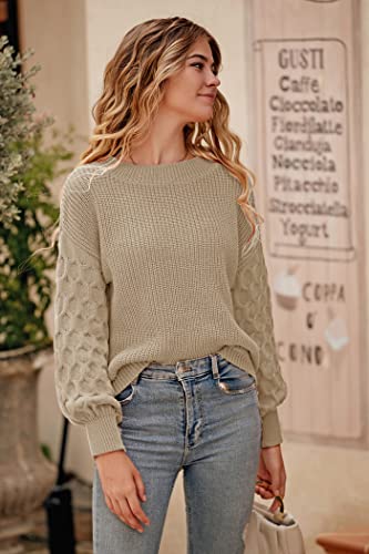 PRETTYGARDEN Women's Fall 2025 Pullover Sweater Casual Long Sleeve Loose Chunky Knit Tops Blouse Winter Fashion Clothing, Apricot, L : Amazon.co.uk: Fashion