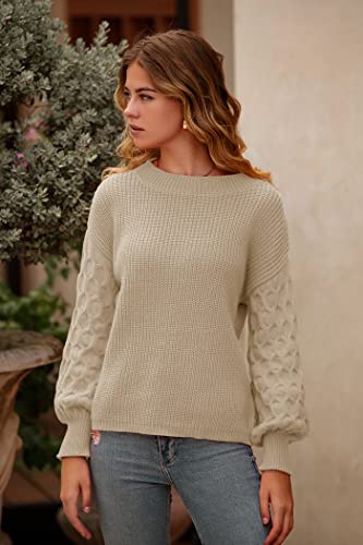 PRETTYGARDEN Women's Fall 2025 Pullover Sweater Casual Long Sleeve Loose Chunky Knit Tops Blouse Winter Fashion Clothing, Apricot, L : Amazon.co.uk: Fashion