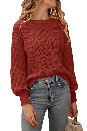 PRETTYGARDEN Women's Fall 2025 Pullover Sweater Casual Long Sleeve Loose Chunky Knit Tops Blouse Winter Fashion Clothing, Apricot, L : Amazon.co.uk: Fashion