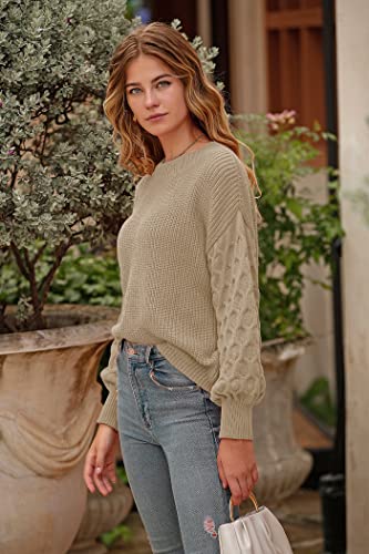 PRETTYGARDEN Women's Fall 2025 Pullover Sweater Casual Long Sleeve Loose Chunky Knit Tops Blouse Winter Fashion Clothing, Apricot, L : Amazon.co.uk: Fashion