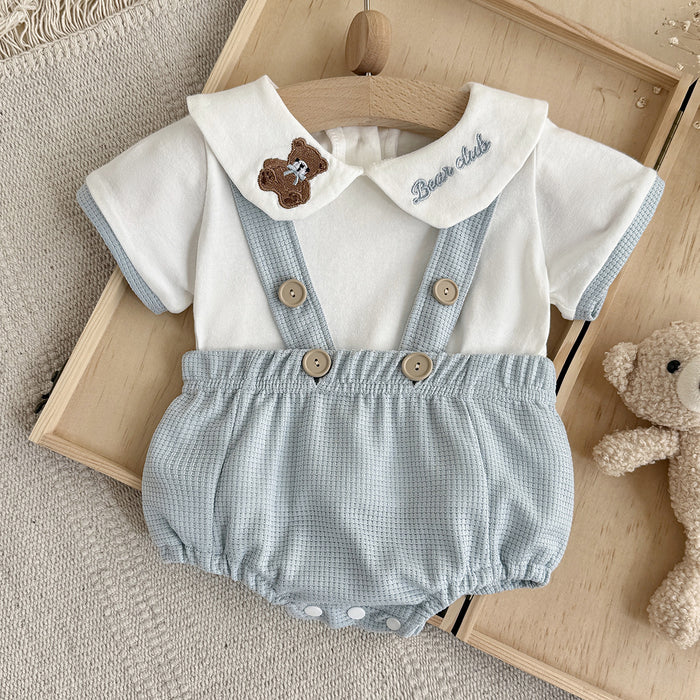 Little Bear Collar Strap Hat Clothes for Going Out Climbing Clothes