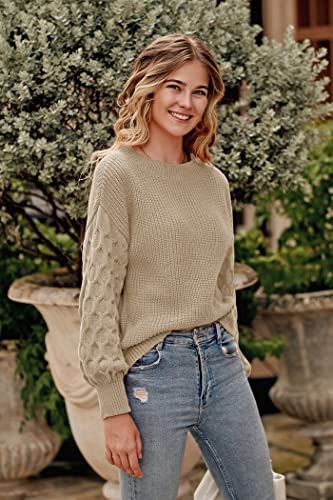 PRETTYGARDEN Women's Fall 2025 Pullover Sweater Casual Long Sleeve Loose Chunky Knit Tops Blouse Winter Fashion Clothing, Apricot, L : Amazon.co.uk: Fashion