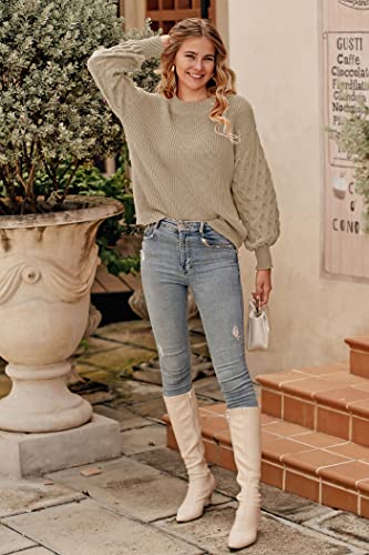 PRETTYGARDEN Women's Fall 2025 Pullover Sweater Casual Long Sleeve Loose Chunky Knit Tops Blouse Winter Fashion Clothing, Apricot, L : Amazon.co.uk: Fashion