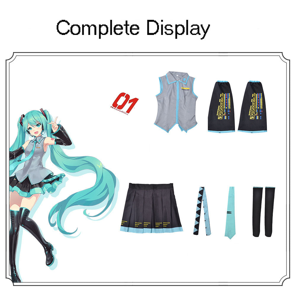 Virtual idol cos clothes formula clothes patent leather cosplay women's clothes anime cartoon girl JK clothes complete set