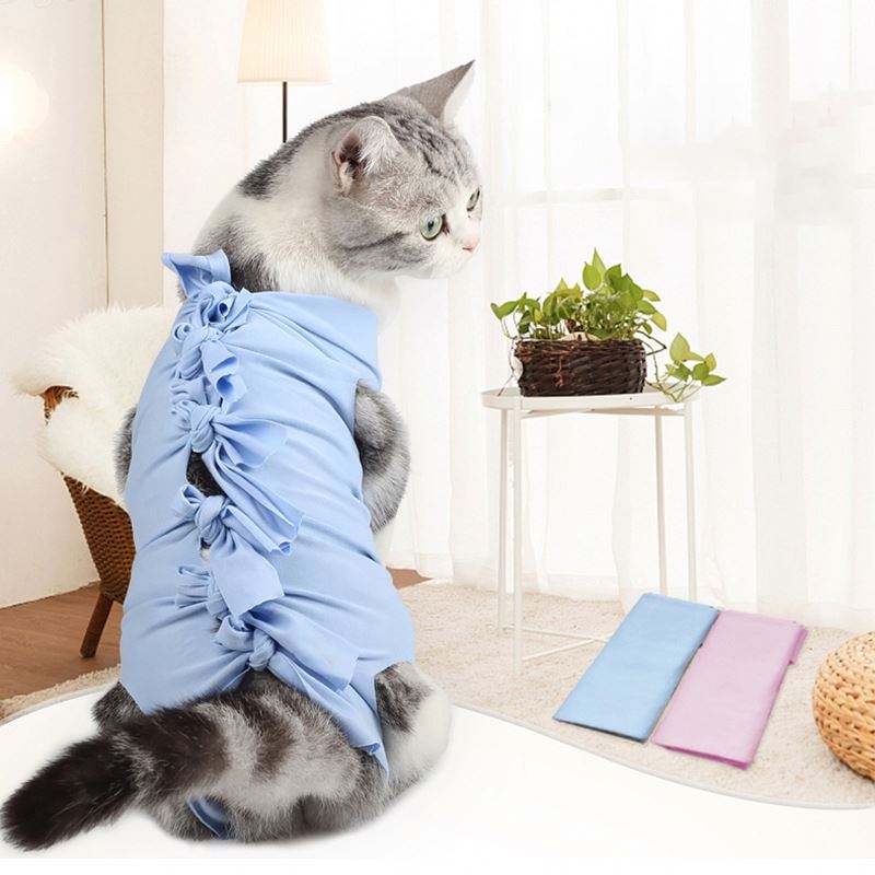 Pet Postoperative Recovery Clothes Female Cat Straps Sterilization Clothes Cat Weaning Clothes Breathable Physiological Clothes Anti-Licking And Anti-Biting