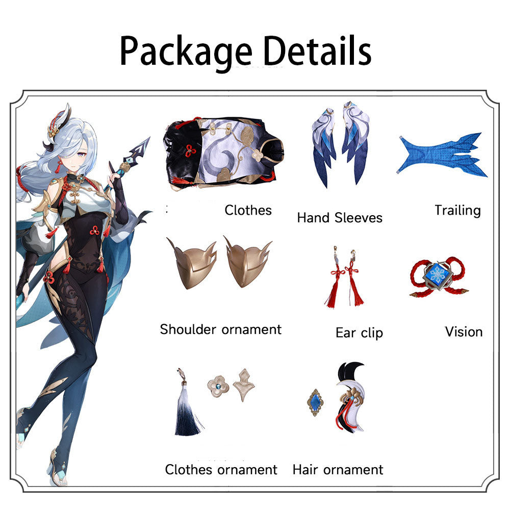 High matching Shenhe cos clothes Genshin Impact Shenhe leather one-piece clothes cosplay clothes anime animation clothes female