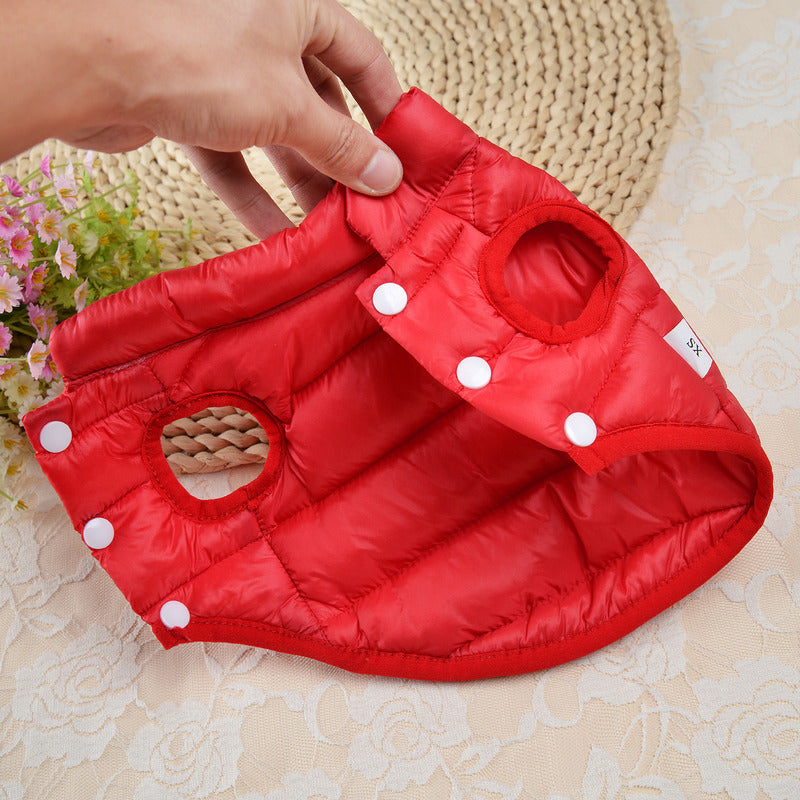 New Down Cotton Clothes Pet Dog Clothes Small Dog Teddy Autumn Autumn And Winter Clothes Cat Warm Cotton Clothes