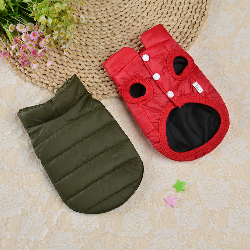 New Down Cotton Clothes Pet Dog Clothes Small Dog Teddy Autumn Autumn And Winter Clothes Cat Warm Cotton Clothes