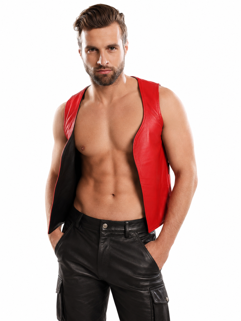 Men’s Reversible Leather Waistcoat
