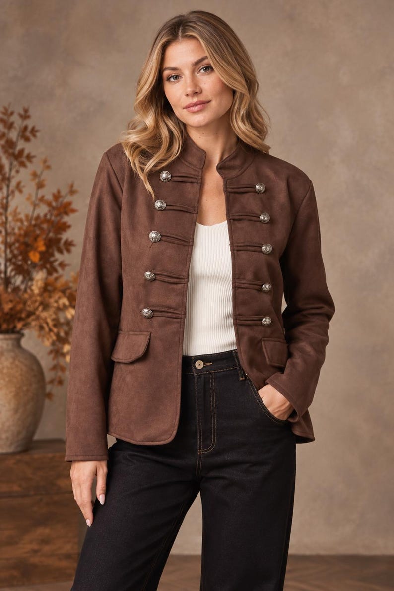 Women's Military Suede Jacket