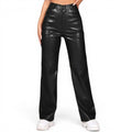 Women’s High-Rise Waist Leather Pants
