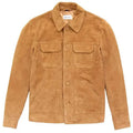 Mens Genuine Suede Leather Trucker Jacket