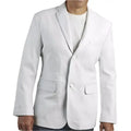 Men's White Leather Celebrity-Style Blazer