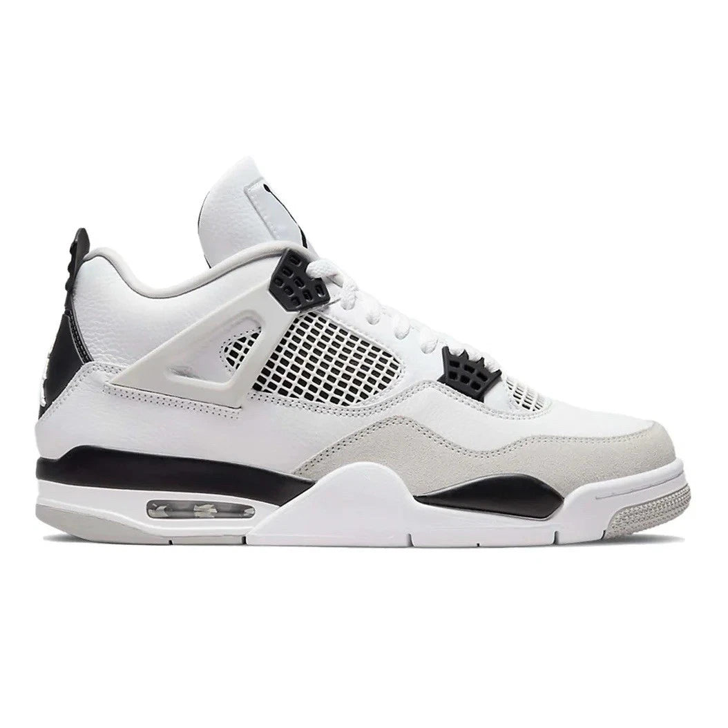 Air Jordan Retro 4 Military Black Lace Up White/Grey/Bla<wbr/>ck Men UK 8.5 New Box