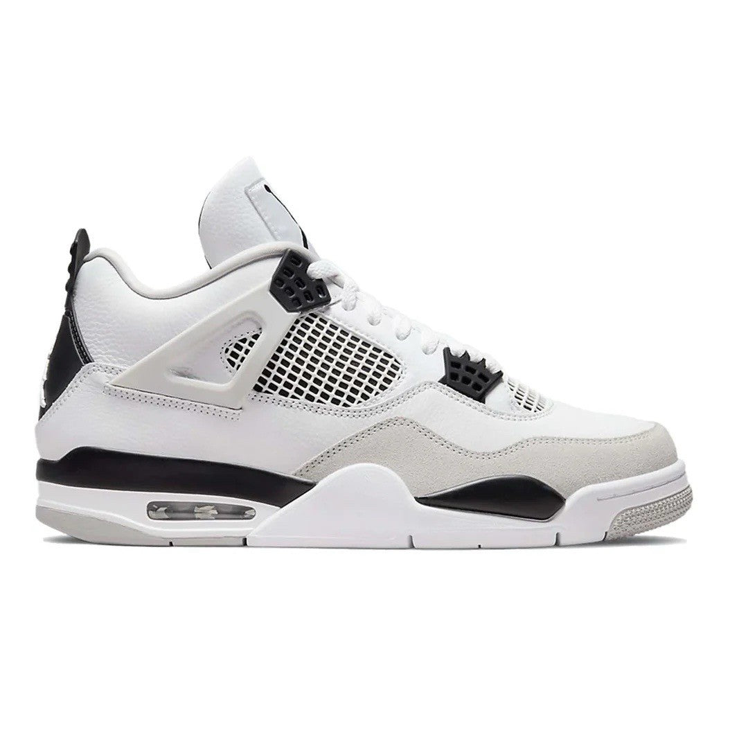 Air Jordan Retro 4 Military Black Lace Up White/Grey/Bla<wbr/>ck Men UK 8.5 New Box