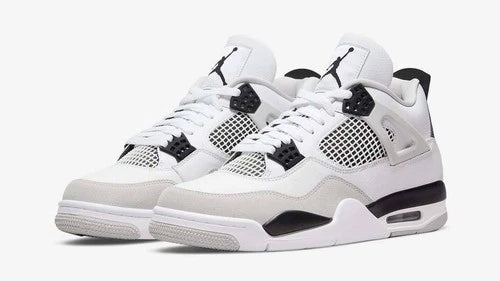Air Jordan Retro 4 Military Black Lace Up White/Grey/Bla<wbr/>ck Men UK 8.5 New Box
