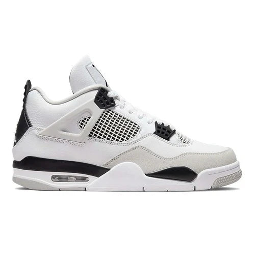 Air Jordan Retro 4 Military Black Lace Up White/Grey/Bla<wbr/>ck Men UK 8.5 New Box