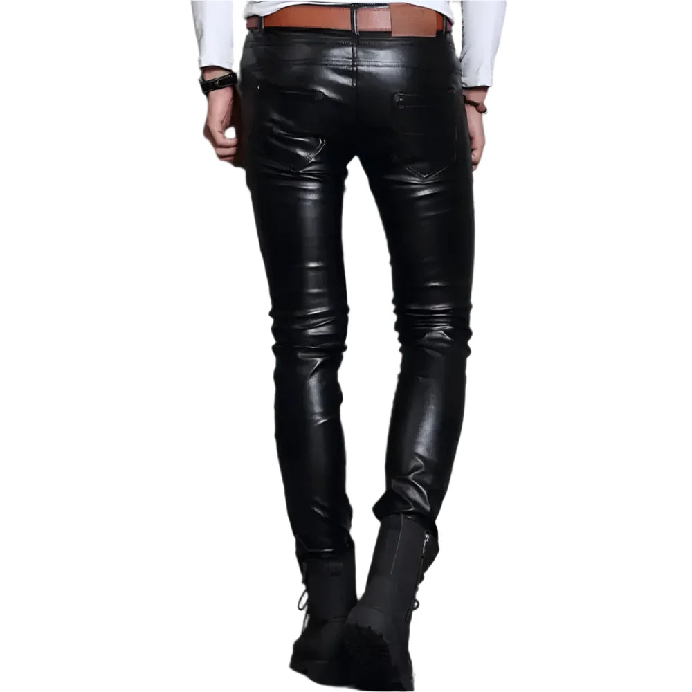 Men’s Skin Tight Leather Motorcycle Pants