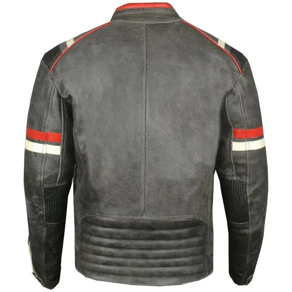 Men's Vintage Café Racer Black Leather Biker Jacket